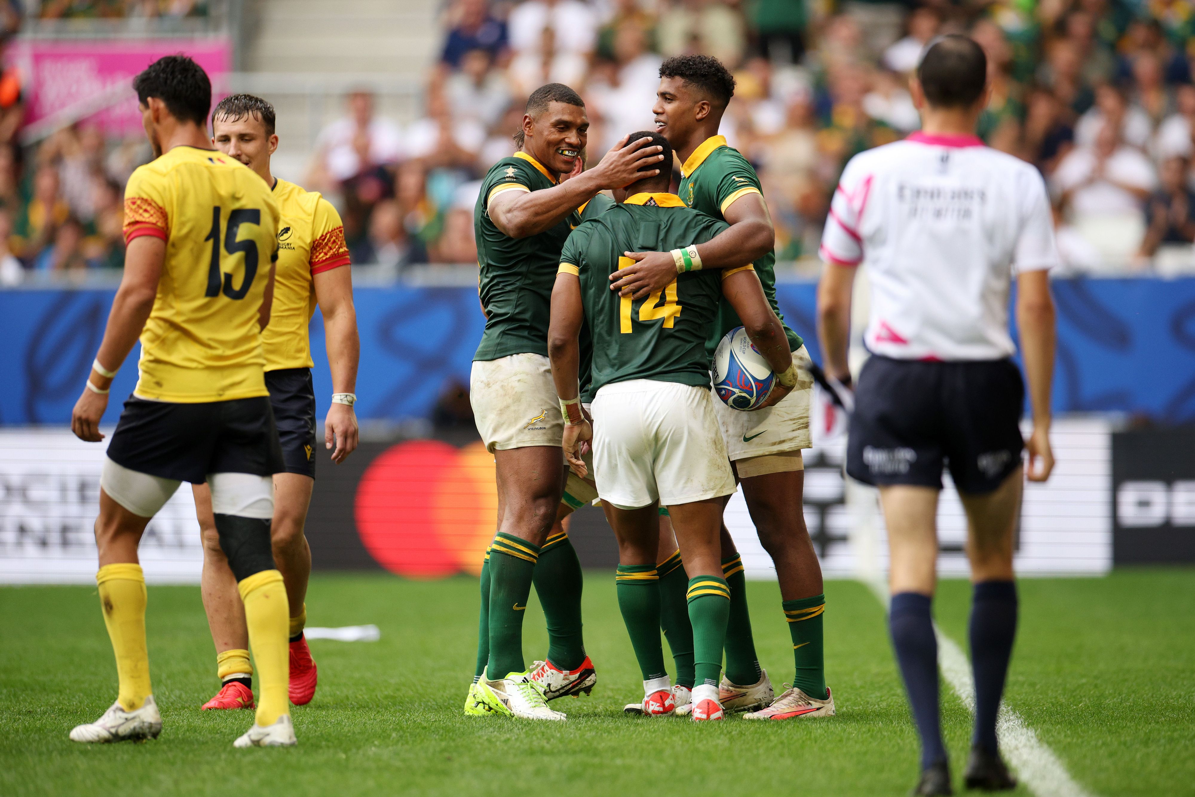 South Africa gets its Rugby World Cup title defense started against  Scotland. Chile makes its debut